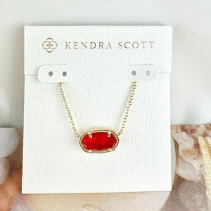 Kendra Scott Elisa red illusion gold necklace